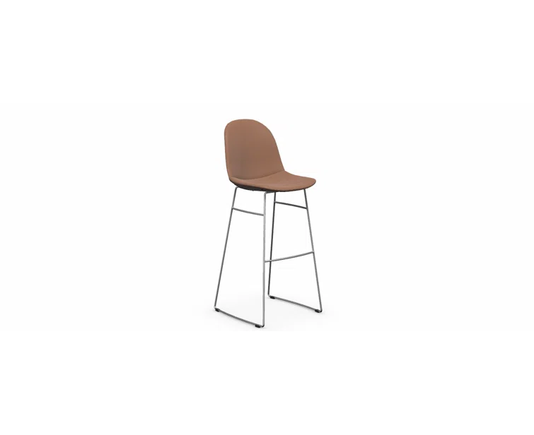 Academy Upholstered Bar Stool with Chromed Frame