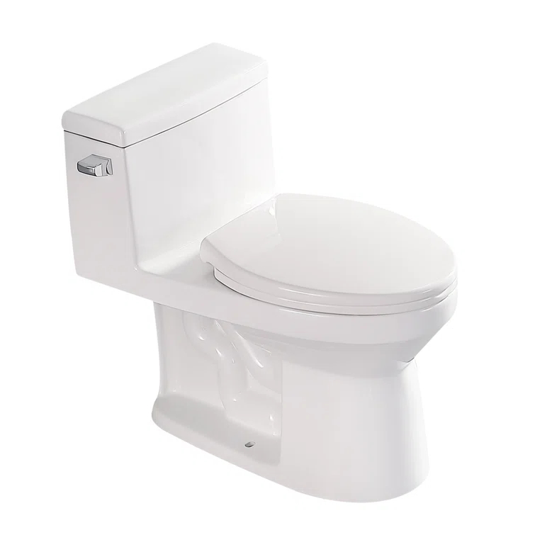 Lordear 1.28 Gallons GPF Elongated Comfort Height Floor Mounted One-Piece Toilet (Seat Included)