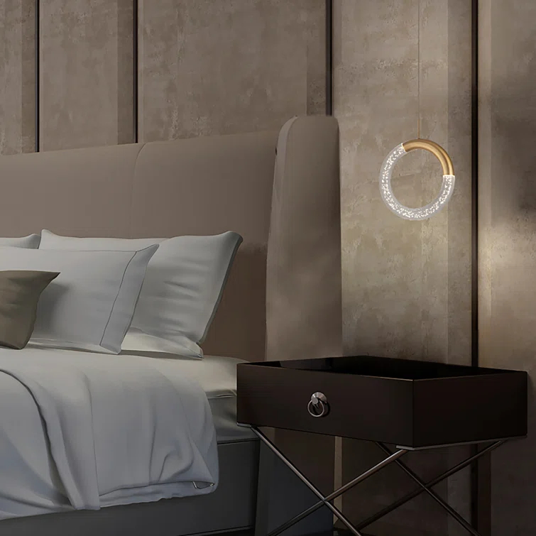 Ringlet 1 - Light Aged Brass LED Geometric Pendant