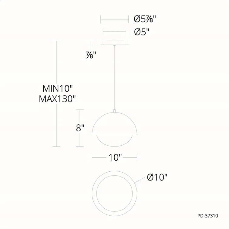 1 - Light Black LED Single Pendant