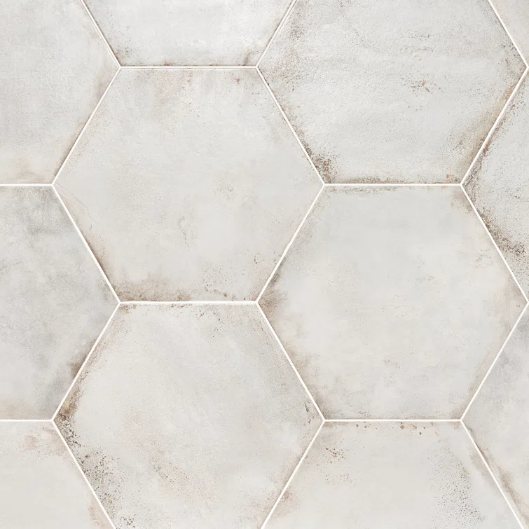 Angela Harris Fuller 20" Hex Porcelain Metallic Look Floor and Wall Tile