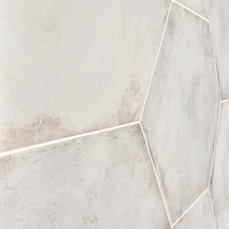 Angela Harris Fuller 20" Hex Porcelain Metallic Look Floor and Wall Tile