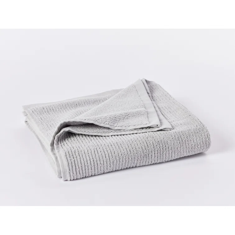 Coyuchi Natural 100% Cotton Ribbed Bath Towel