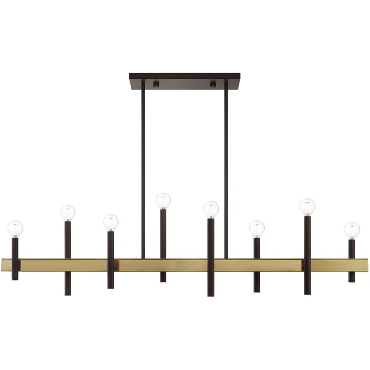 8 - Light Kitchen Island Modern Linear Chandelier