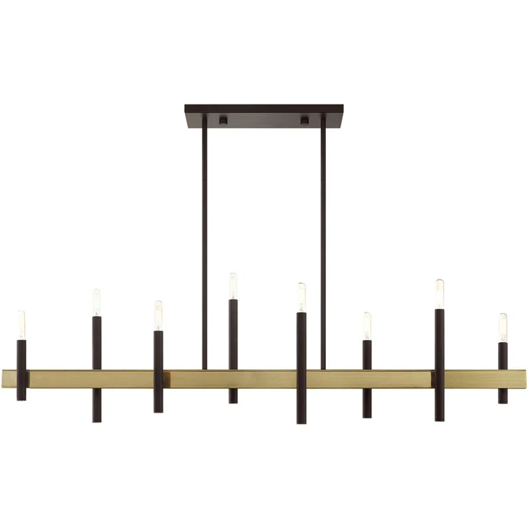 8 - Light Kitchen Island Modern Linear Chandelier