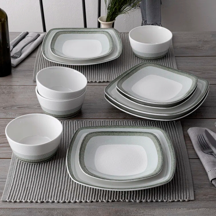 Noritake Colorscapes Layers Square 12-Piece Dinnerware Set, Service for 4