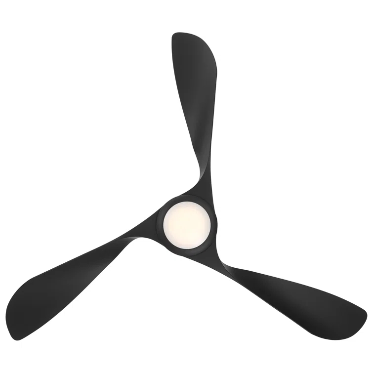 54" Swirl 3 - Blade Outdoor LED Smart Propeller Ceiling Fan with Remote Control and Light Kit Included