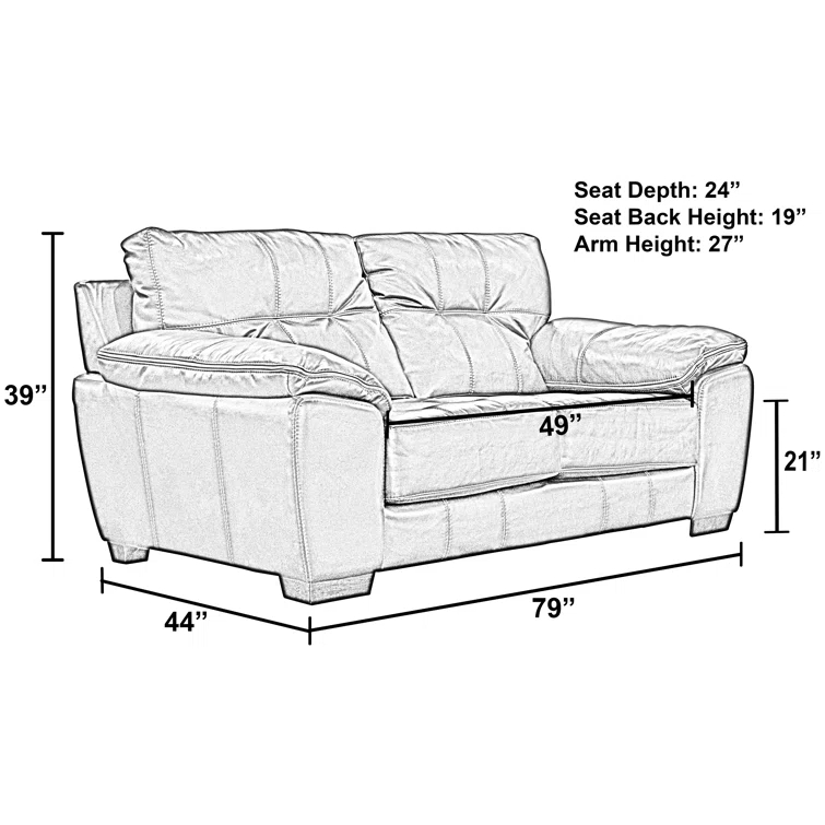 Peosta 79" Pillow Top Arm Loveseat with Reversible Cushions