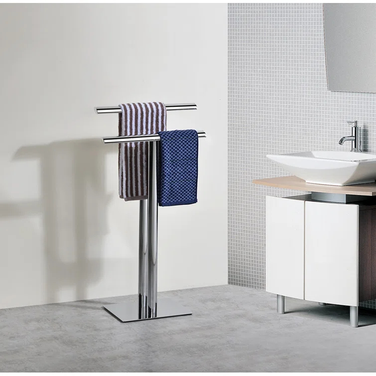 2 Tier Freestanding Towel Rack, Bathroom Standing Towel Racks, Hand Towel Holder - Towels Stand