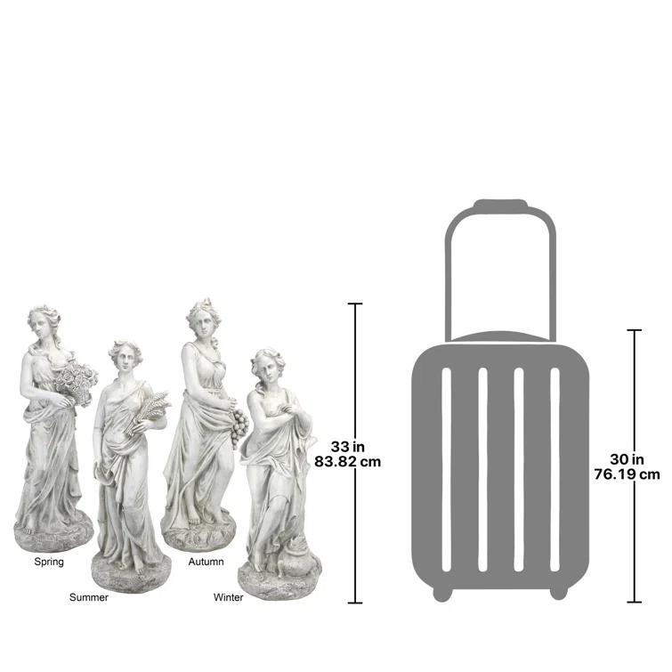 4 Piece Goddesses of the Four Seasons Statue Set