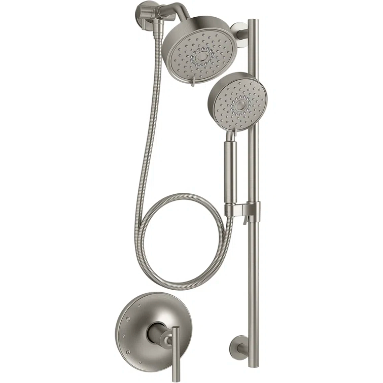 Kohler Purist Performance Showering Kit, 1.75 GPM Multifunction Showerhead and Handshower Package, Three Spray Settings