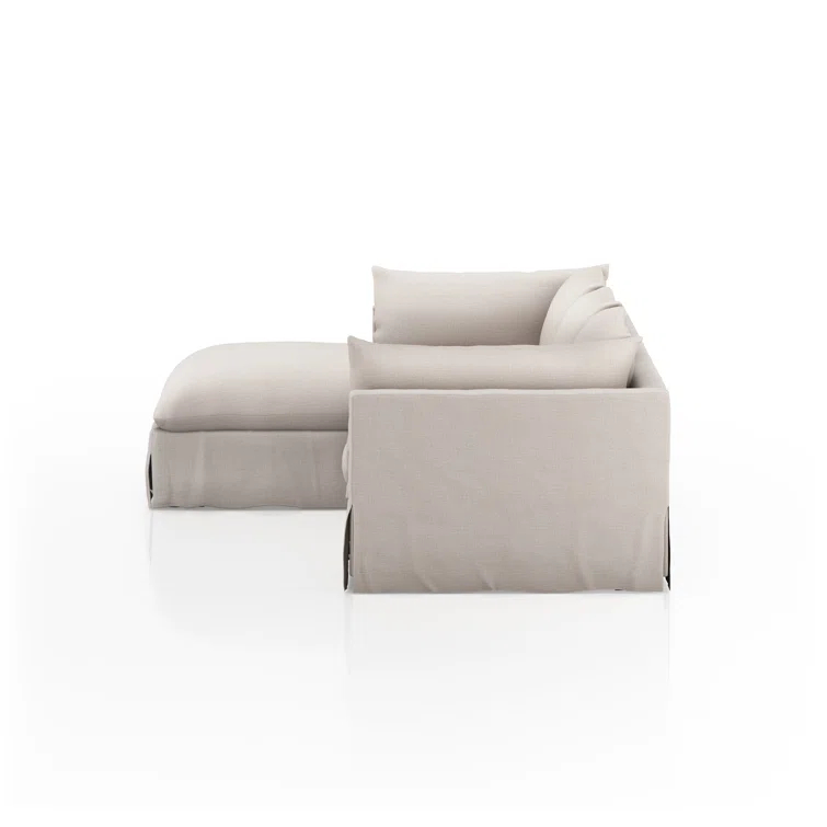 Bennett Moon Linen Fabric Two-Piece Sectional Sofa