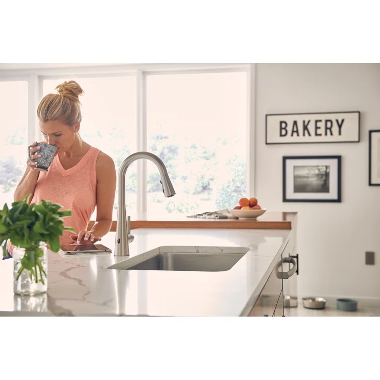 Moen Sleek MotionSense Wave Single Handle Pulldown Kitchen Faucet with Power Clean Technology