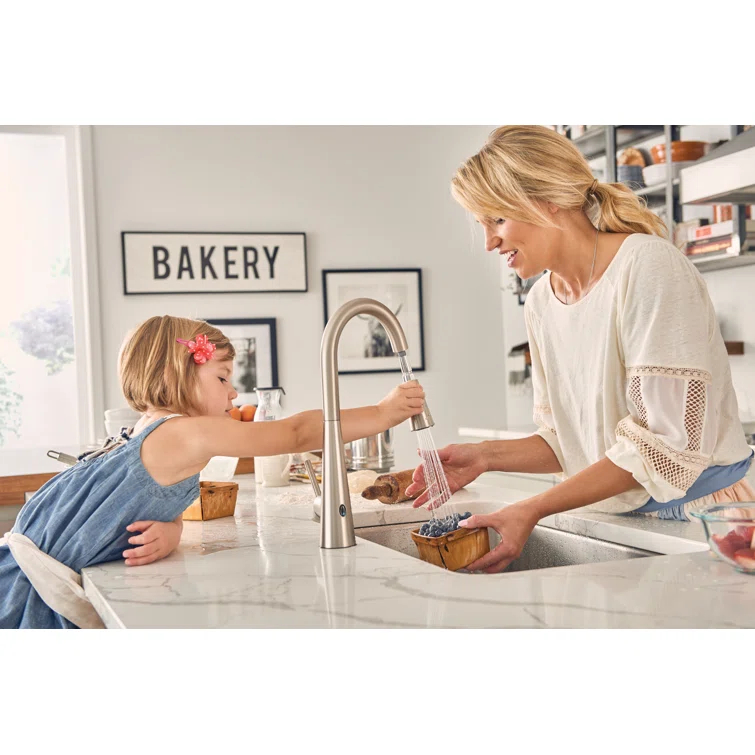 Moen Sleek MotionSense Wave Single Handle Pulldown Kitchen Faucet with Power Clean Technology