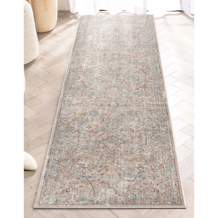 Emilia Vintage Persian Floral Ivory Flat-Weave Rug
