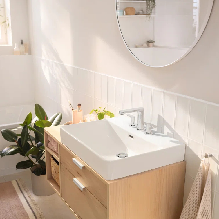 Rebris S Widespread Bathroom Faucet with Drain Assembly