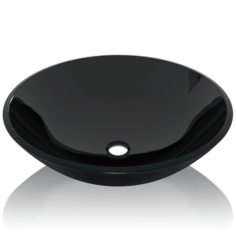 VidaXL Basin Round Wash Vanity Sink Small Countertop Basin Tempered Glass