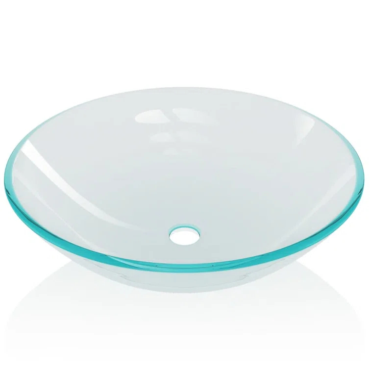 VidaXL Basin Round Wash Vanity Sink Small Countertop Basin Tempered Glass