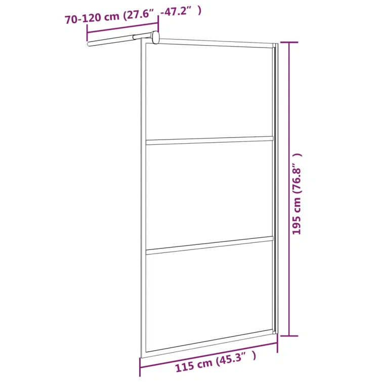 VidaXL Walk-in Shower Wall 45.3" x 76.8"