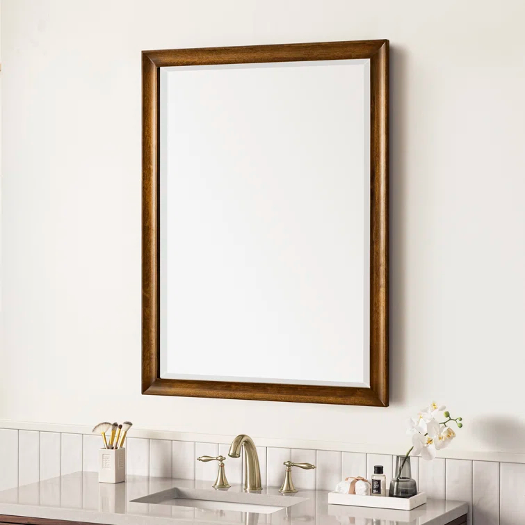 Glenbrooke Solid Wood Flat Wall Mirror