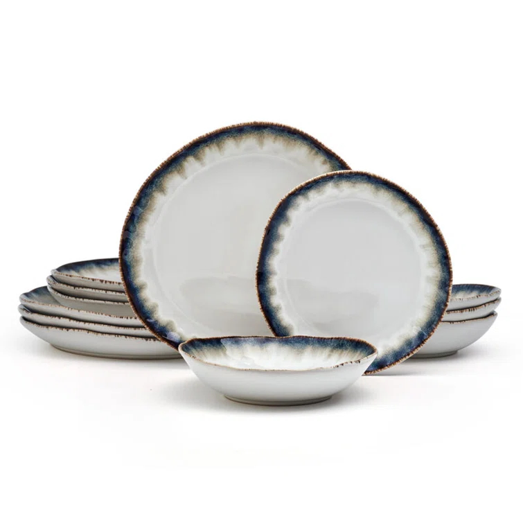 Mikasa Cole 12-Piece Stoneware Dinnerware Set, Service for 4