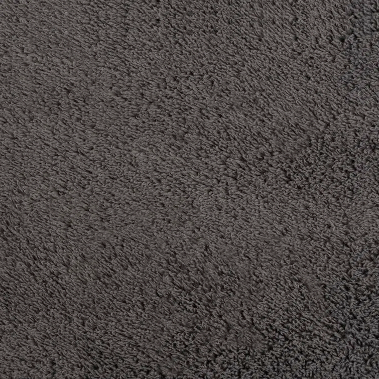 Small Charcoal Cotton Plush Bath Rug