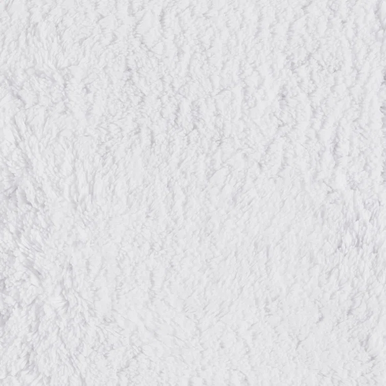 Large White Cotton Plush Bath Rug