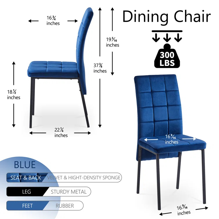 Brooklyn Velvet High Back Side Chair