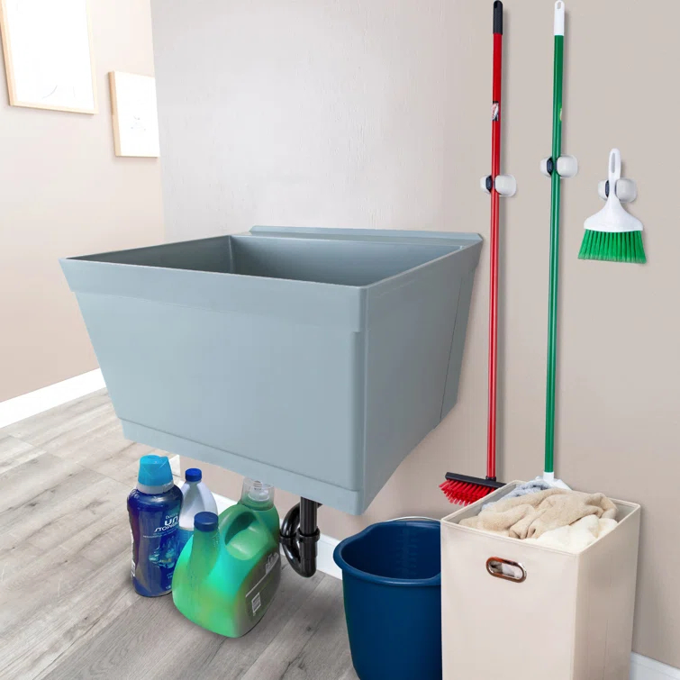 23" L x 24" W Wall Mount Laundry Sink