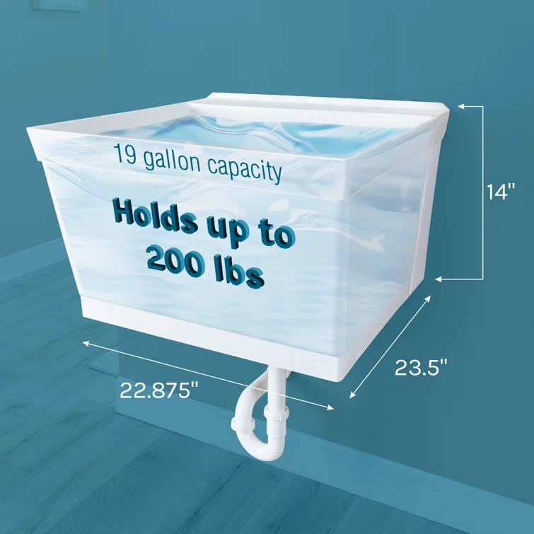 23" L x 24" W Wall Mount Laundry Sink
