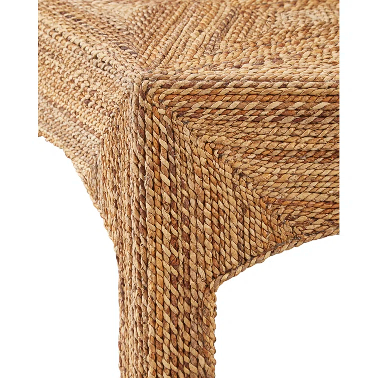 Hexagonal Beige Banana Frond Cocktail Table