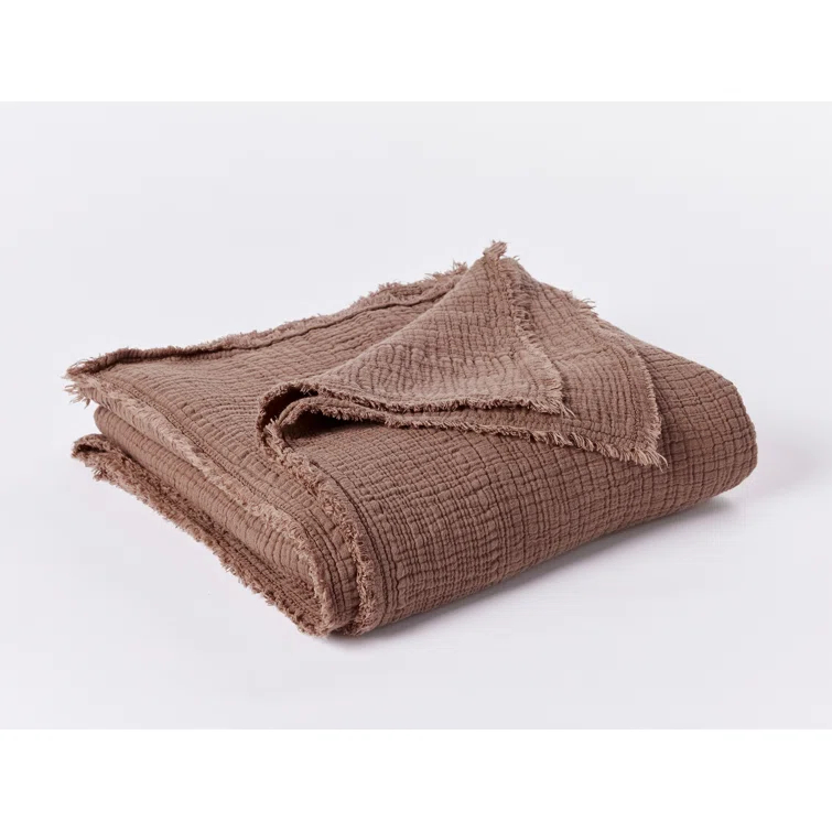 Coyuchi Topanga Matelasse Plain Weave / Muslin Throw Blanket