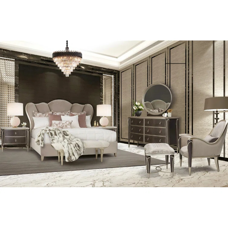 Villa Cherie Dresser and Mirror - Hazelnut