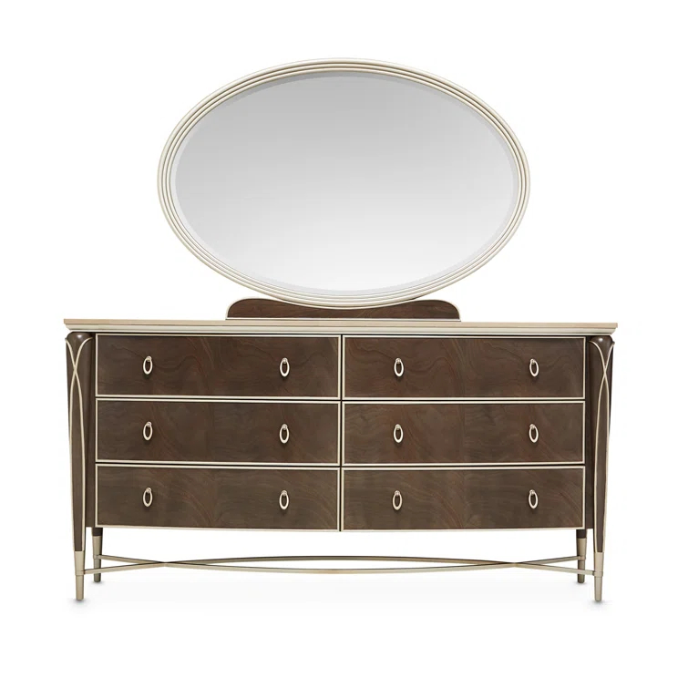 Villa Cherie Dresser and Mirror - Hazelnut
