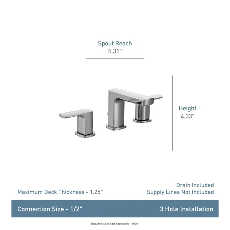 Rizon Widespread Bathroom Faucet with Drain Assembly