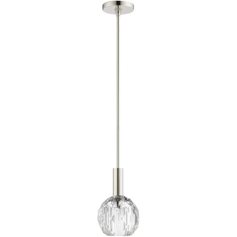 Lighting Lumens 1 - Light Single Globe Pendant with Crystal Accents | Wayfair