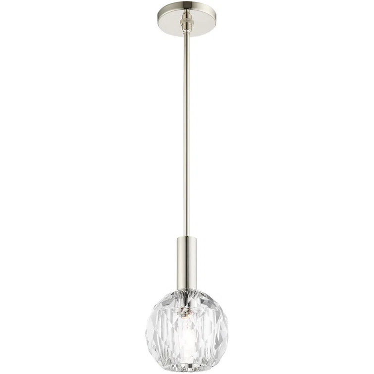 Lighting Lumens 1 - Light Single Globe Pendant with Crystal Accents | Wayfair