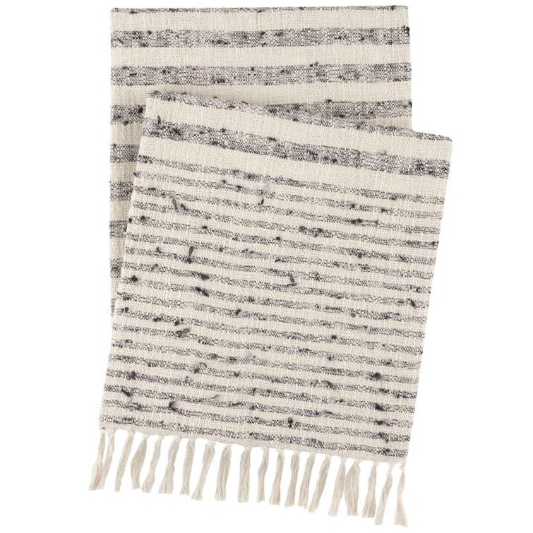 Pine Cone Hill Northville Stripe Black/Ivory Throw