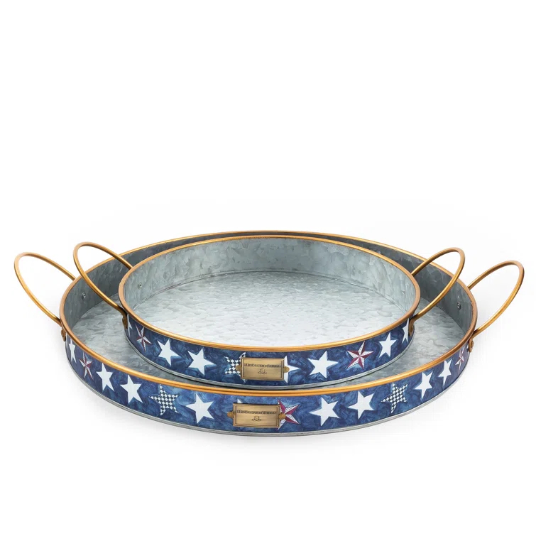MacKenzie-Childs Royal Star Serving Trays (Set of 2)