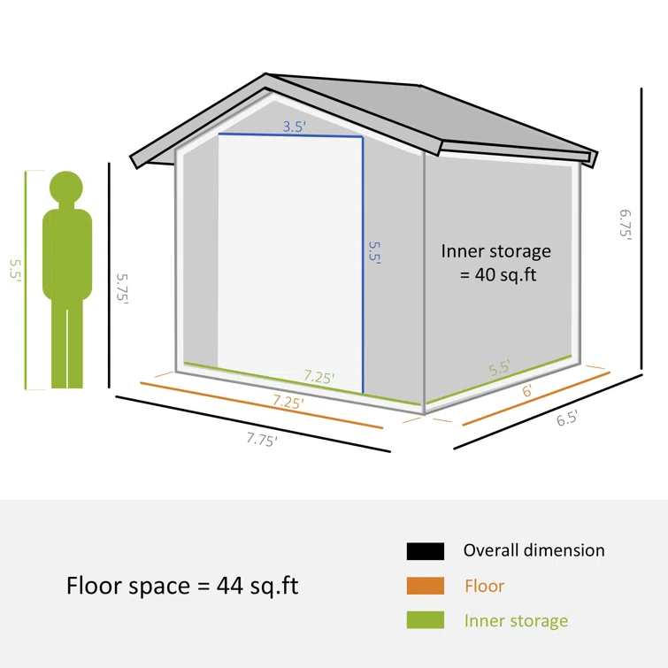 11 ft. W x 13 ft. D Stainless Steel Tool Shed