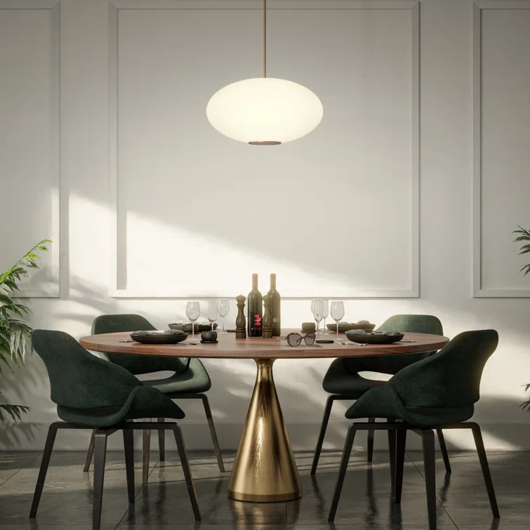 Illusion Dimmable LED Pendant With Oval Shaped Glass Shade, Adjustable Color Temperature