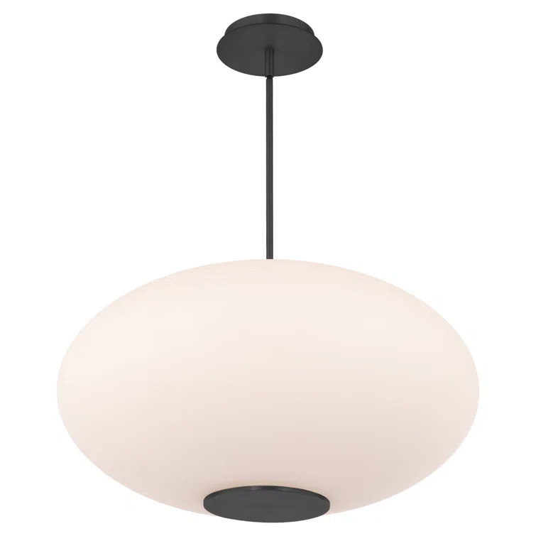Illusion Dimmable LED Pendant With Oval Shaped Glass Shade, Adjustable Color Temperature