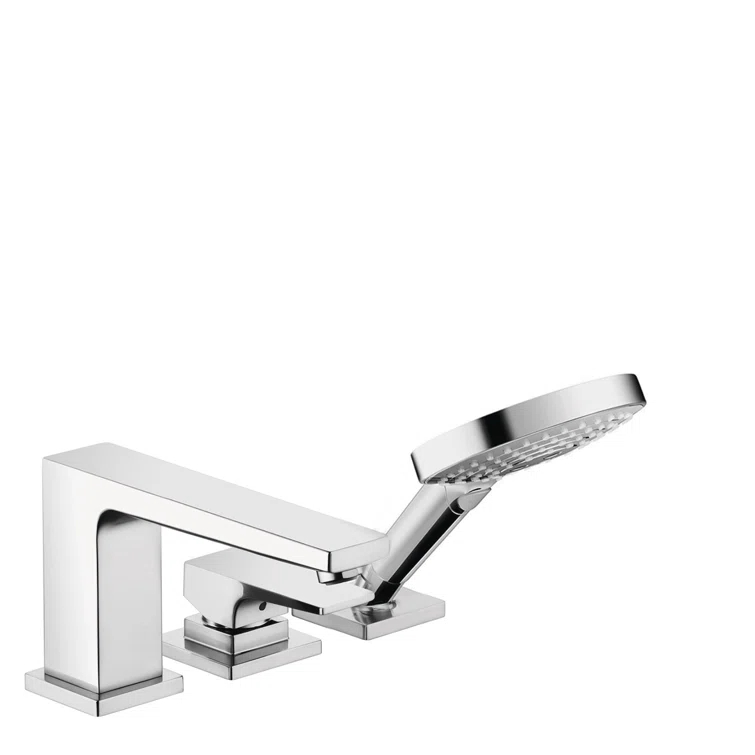 Metropol Single Handle Deck Mounted Roman Tub Faucet Trim with Diverter and Handshower