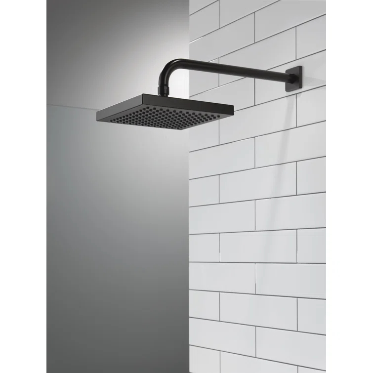 Universal Showering Components Square Single-Spray Rain Shower Head, Rainfall Shower Head 1.8 GPM