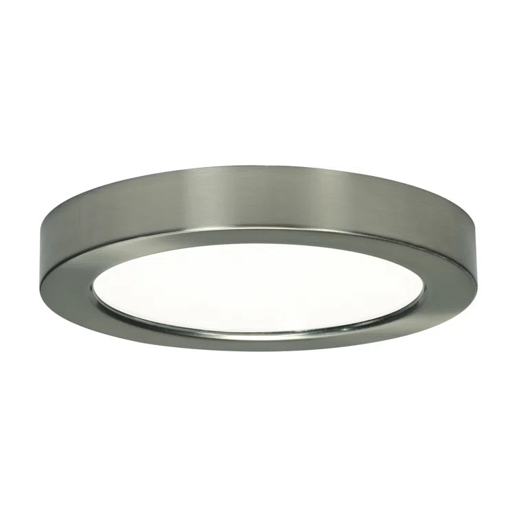 Brushed Nickel 7" Round LED Flush Mount Light