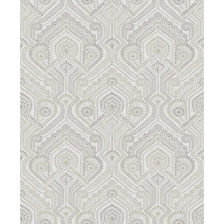 A-Street Prints Fernback Grey Ornate Botanical Wallpaper | Perigold