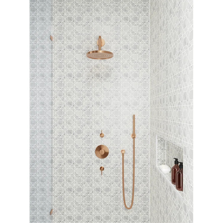 Bedrosians Monet Honed 11.75'' x 11.75'' Straight Edge Marble Mosaic Sheet Tile