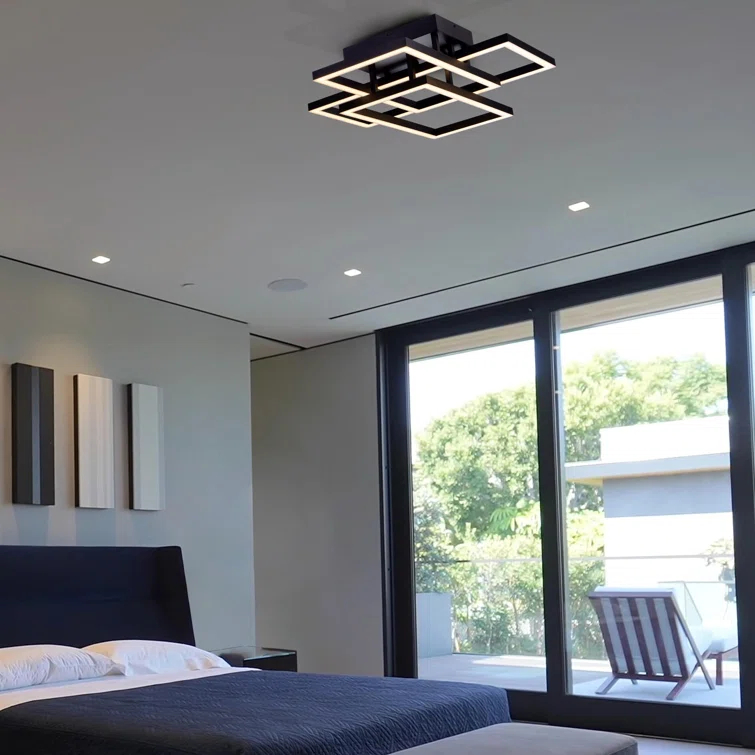 Radium 28-in Integrated LED Rectangular ETL Certified Semi Flush Ceiling Light