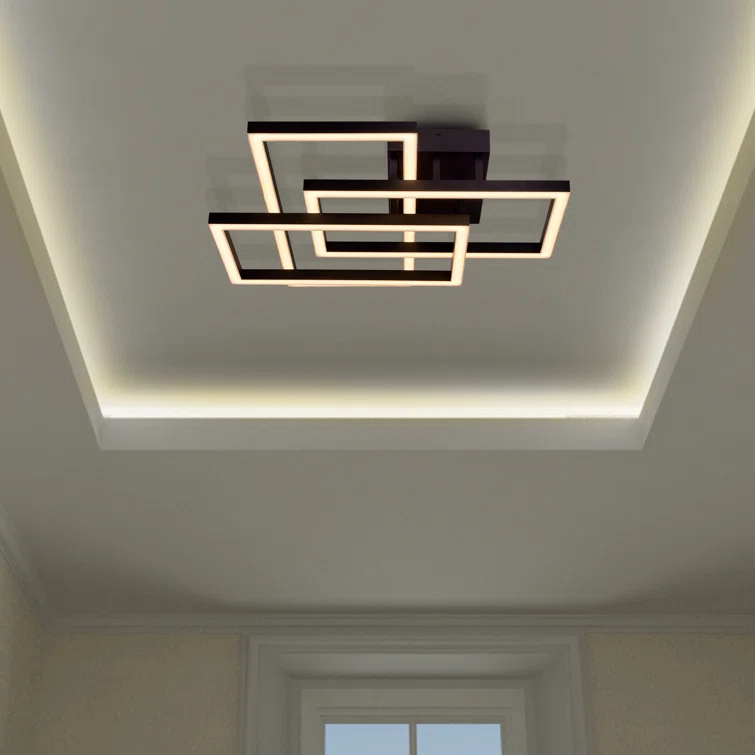 Radium 28-in Integrated LED Rectangular ETL Certified Semi Flush Ceiling Light