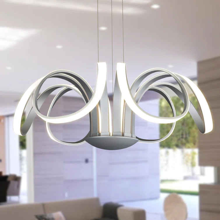 Capella Flower 30" Integrated LED ETL Certified Chandelier Height Adjustable Pendant